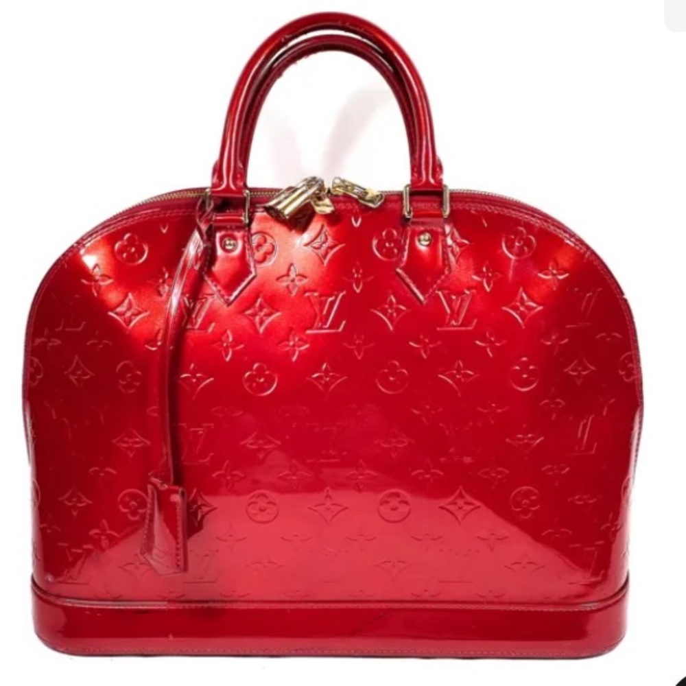 Louis Vuitton Red Vernis GM Alma
